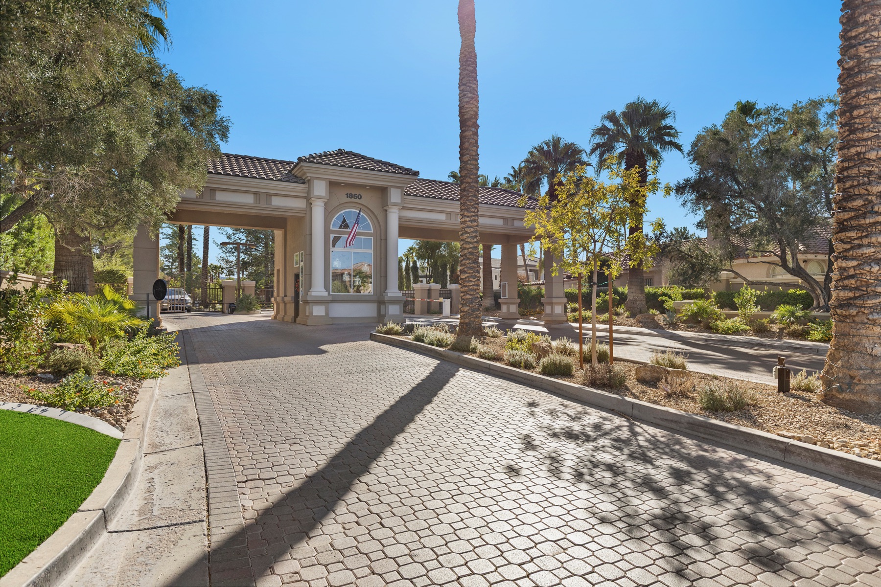 The guard-gated entrance to Hillsboro Heights