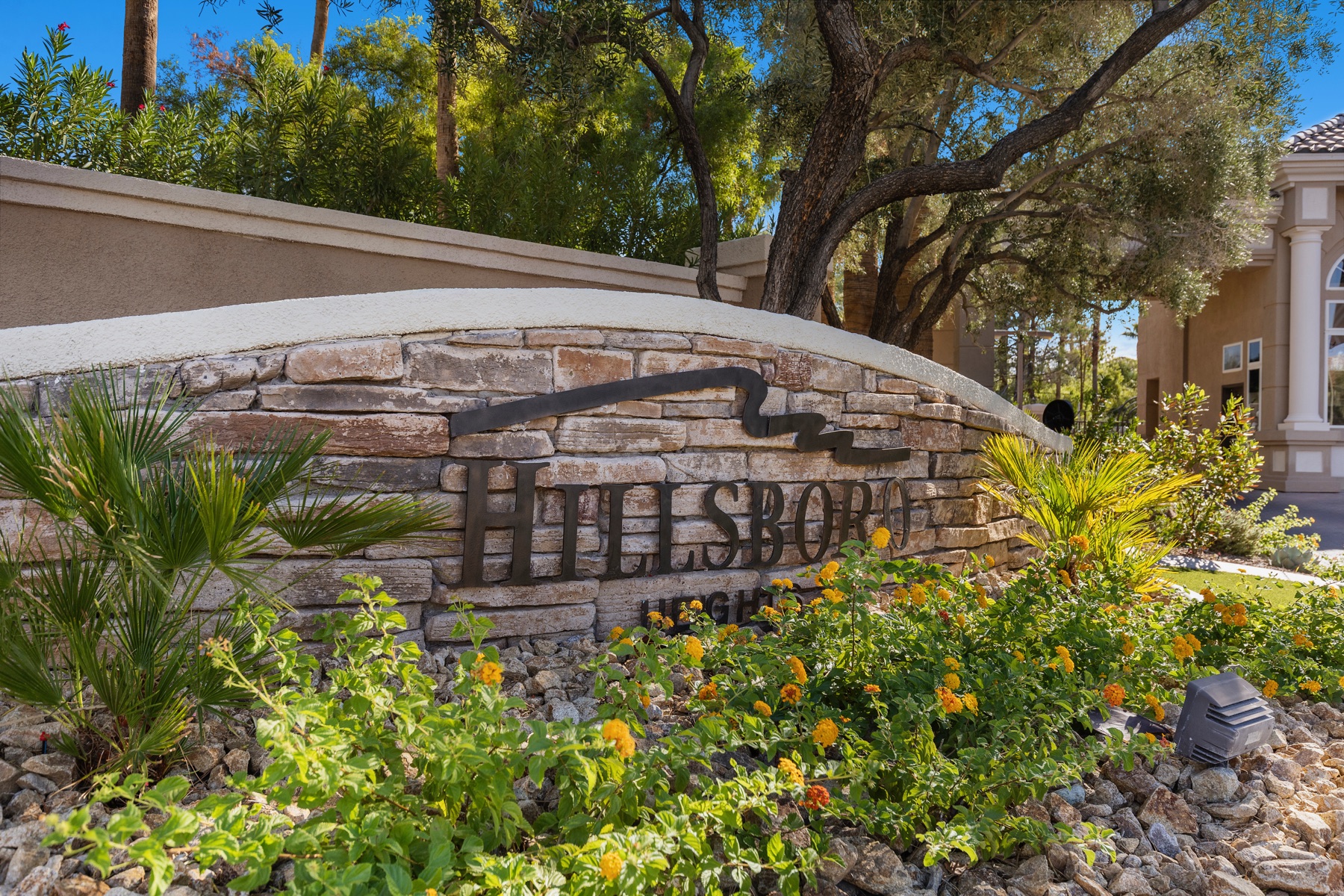 The Hillsboro Heights neighborhood monument sign